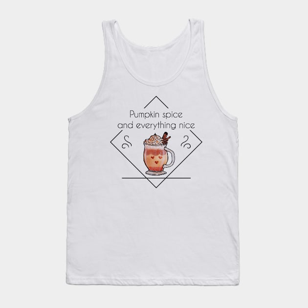 Watercolor Pumpkin Spice and Everything Nice Pumpkin Spice Latte Tank Top by Jessfm